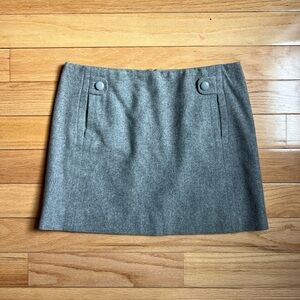 J. Crew Gray Mini Skirt with Button Accents